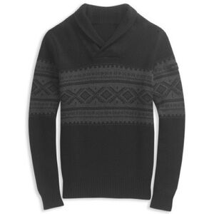 Men’s Chunky Knit Patterned Sweater - Wool Blend - Size Large